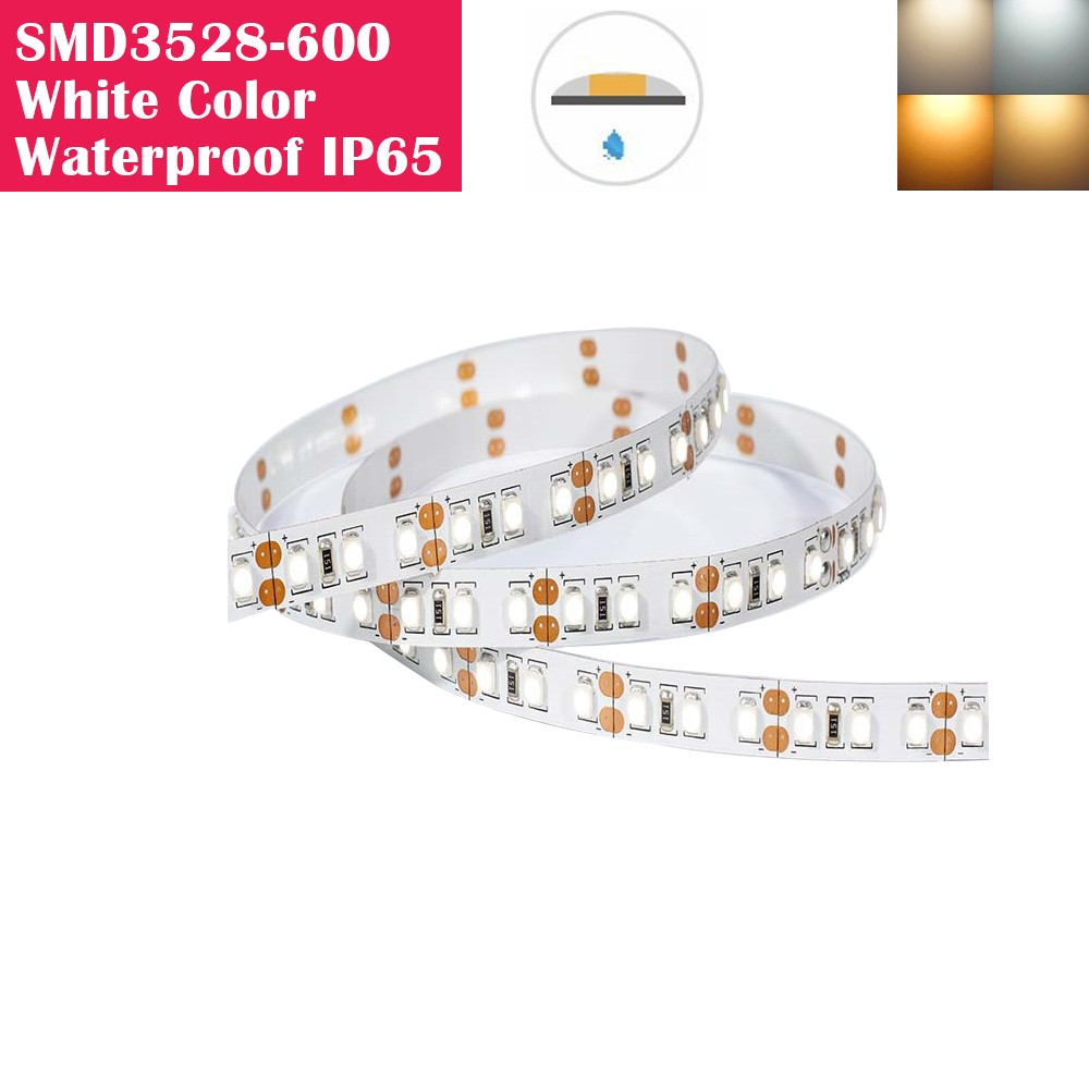5 Meters SMD3528/SMD2835 (0.1W) Waterproof IP65 600LEDs Flexible LED Strip Lights